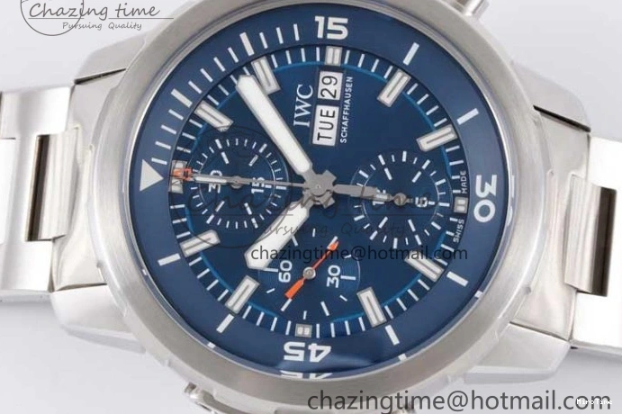 MIROTIME 0123 Aquatimer Chrono SS V6SF 1:1 Best Edition Blue Dial on SS Bracelet A Modern 7032